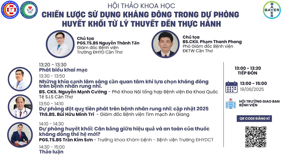 Hội thảo “Chiến lược sử dụng kháng đông trong dự phòng huyết khối từ lý thuyết đến thực hành"